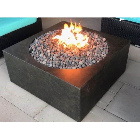 Fire by Design RCUBE36 Round Cube 36-Inch GFRC Fire Pit Table