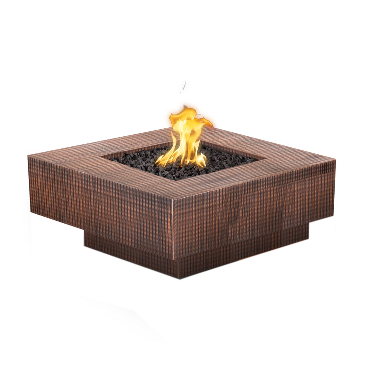 The Outdoor Plus Cabo Square Fire Pit - Hammered Copper