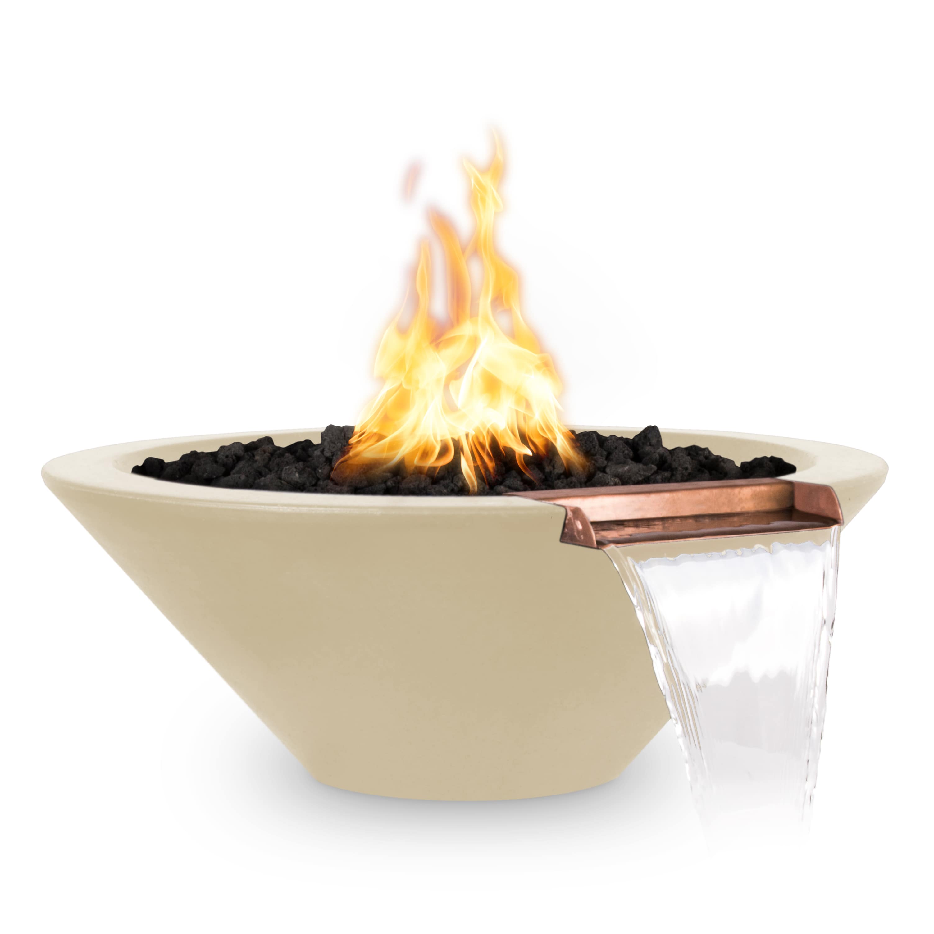 Top Fires by The Outdoor Plus Cazo Round 31x31-Inch Concrete Gas Fire and Water Bowl