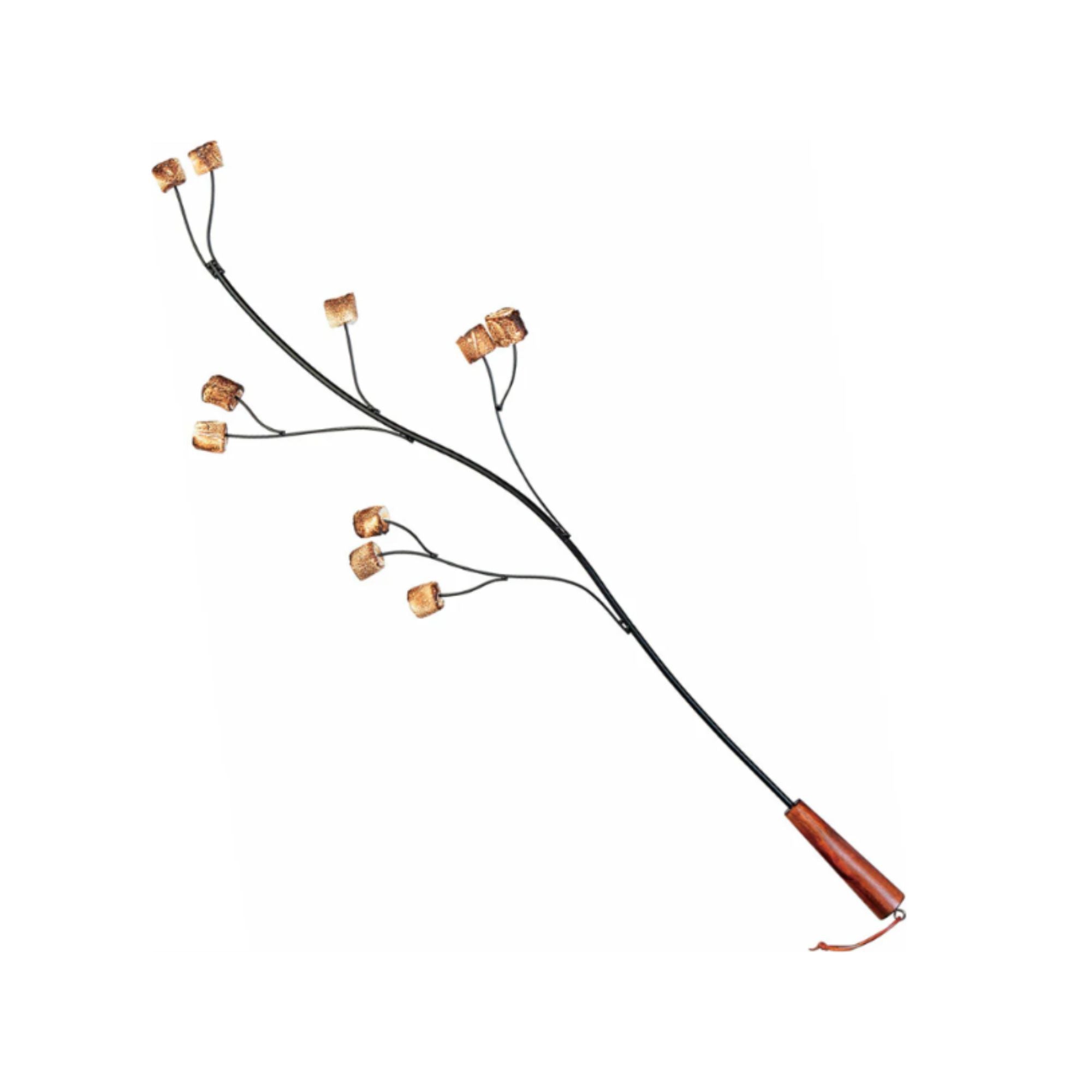 Steel roasting stick on a white background