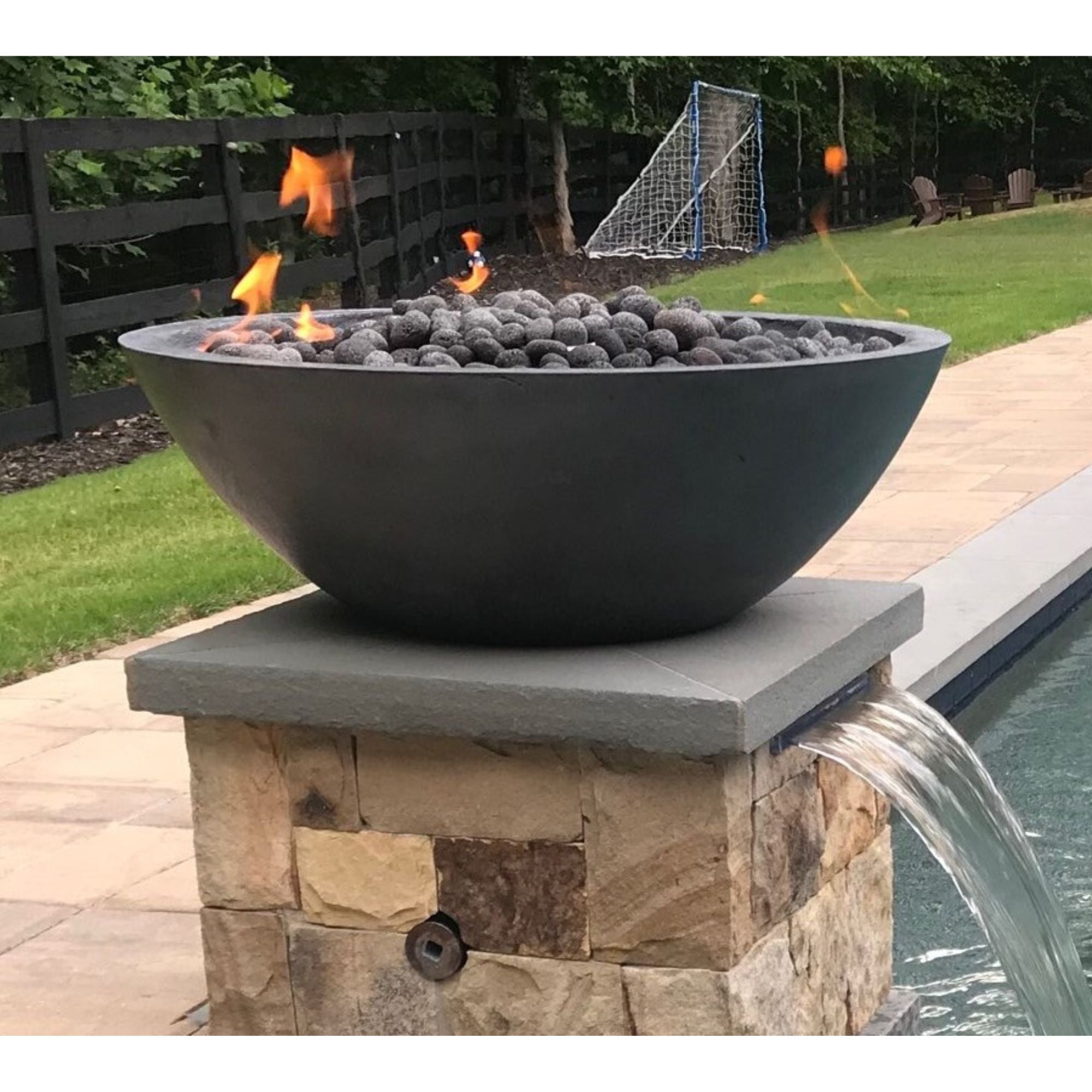 fire bowl with flames