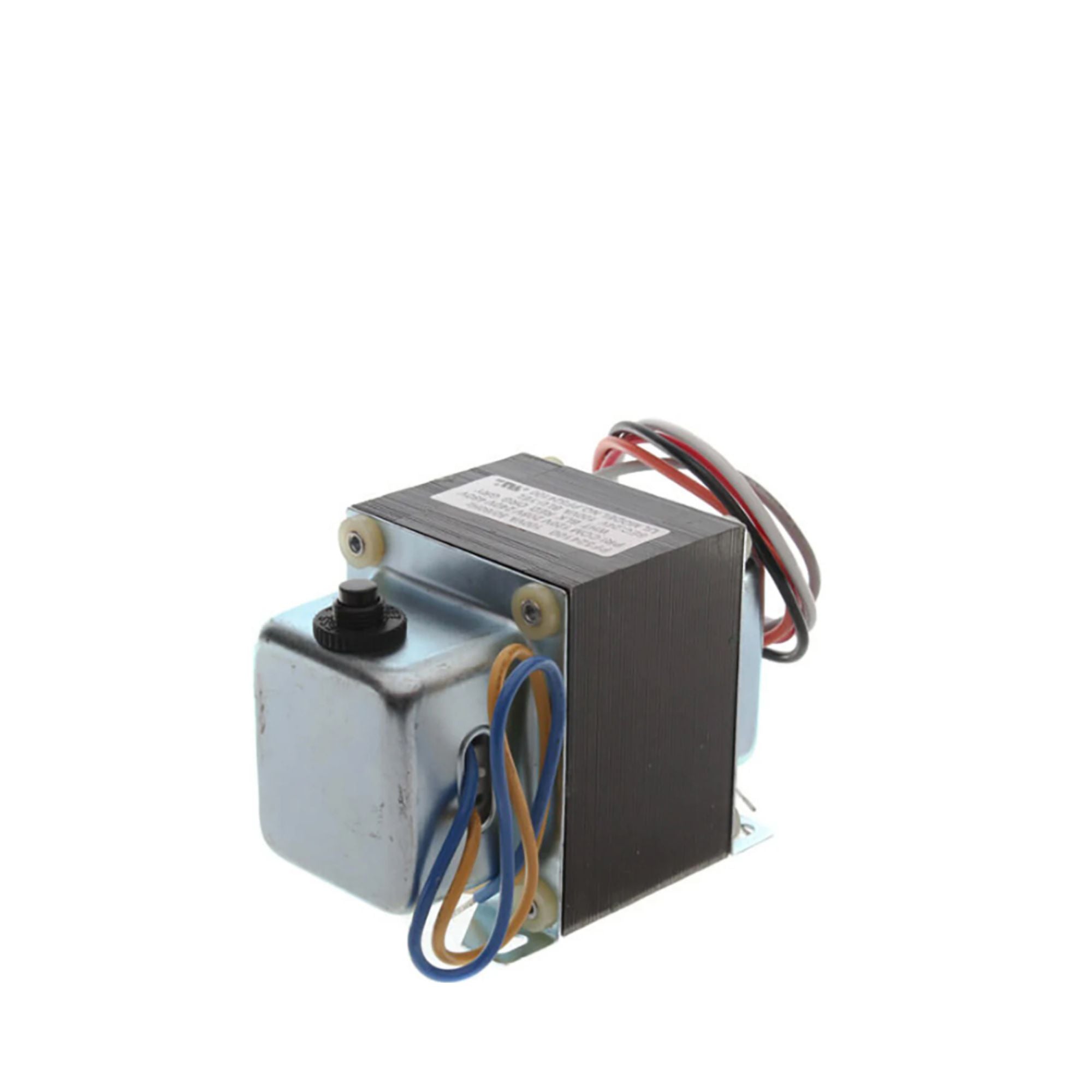 Electrical transformer component with wires on a white background