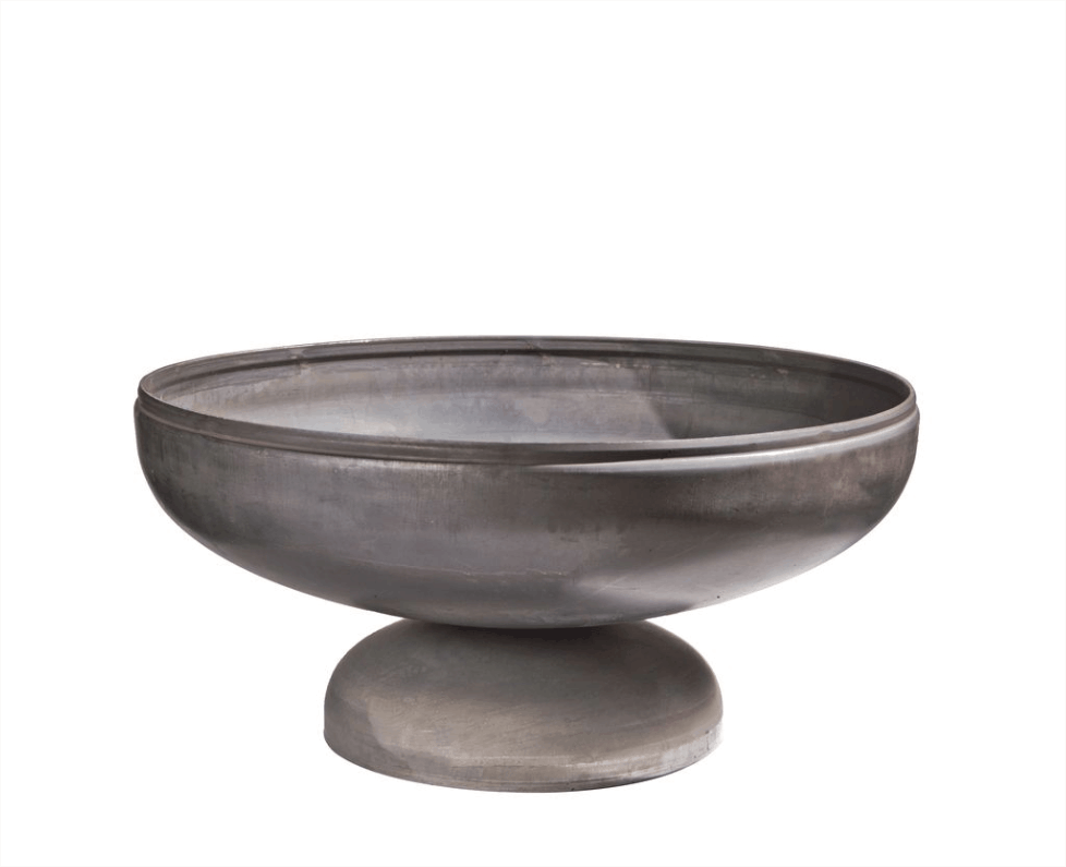 Gray fire pit bowl on a white background