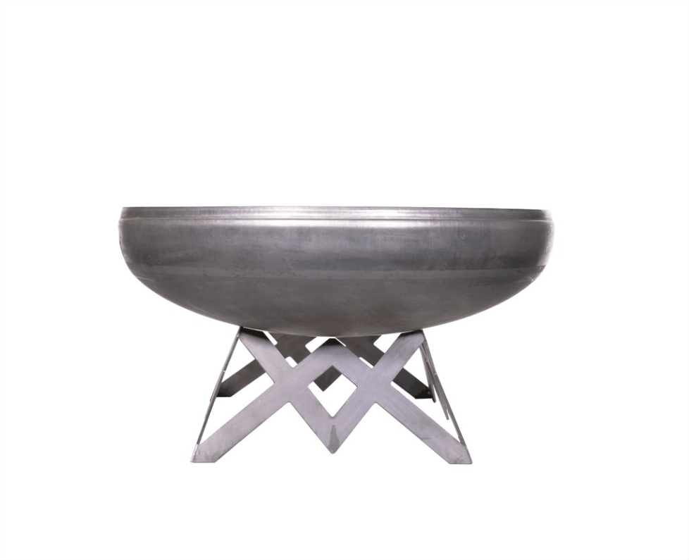 Metal fire pit bowl on a white background