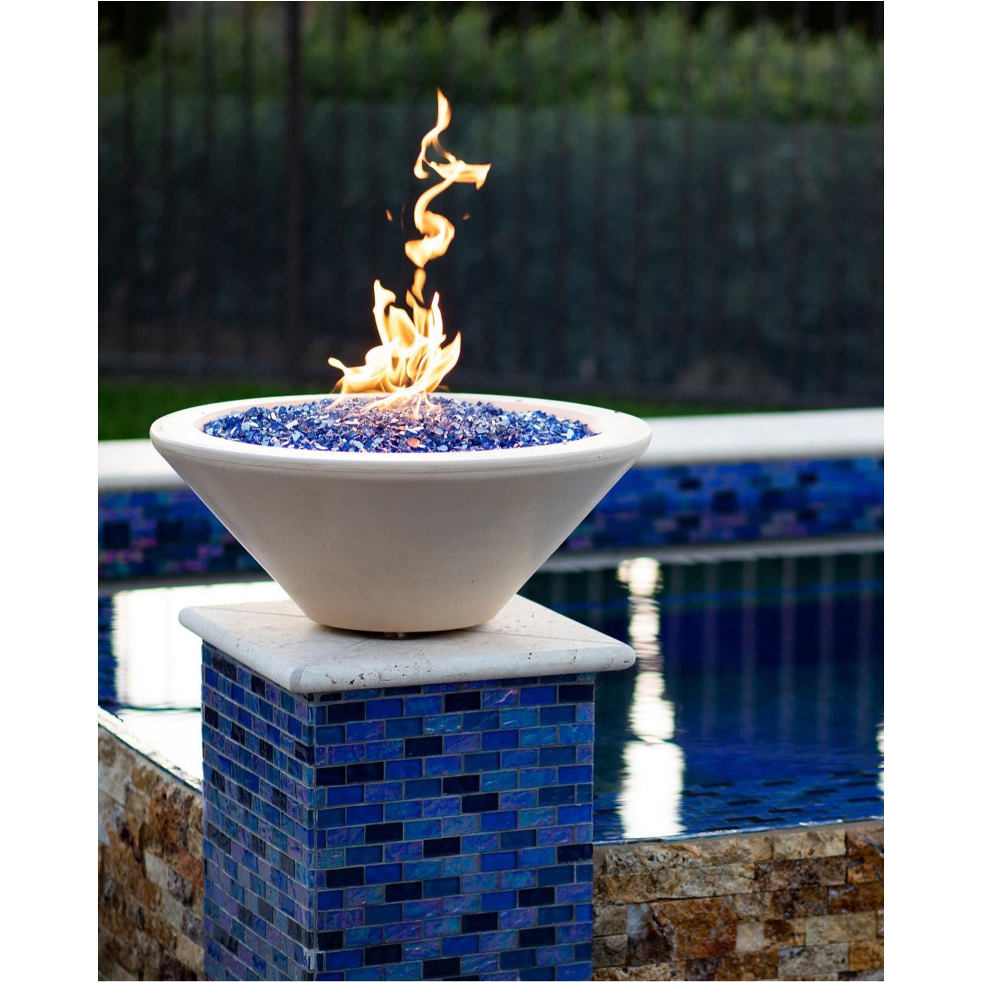 Top Fires by The Outdoor Plus Cazo Round 24x24-Inch Concrete Gas Fire Bowl