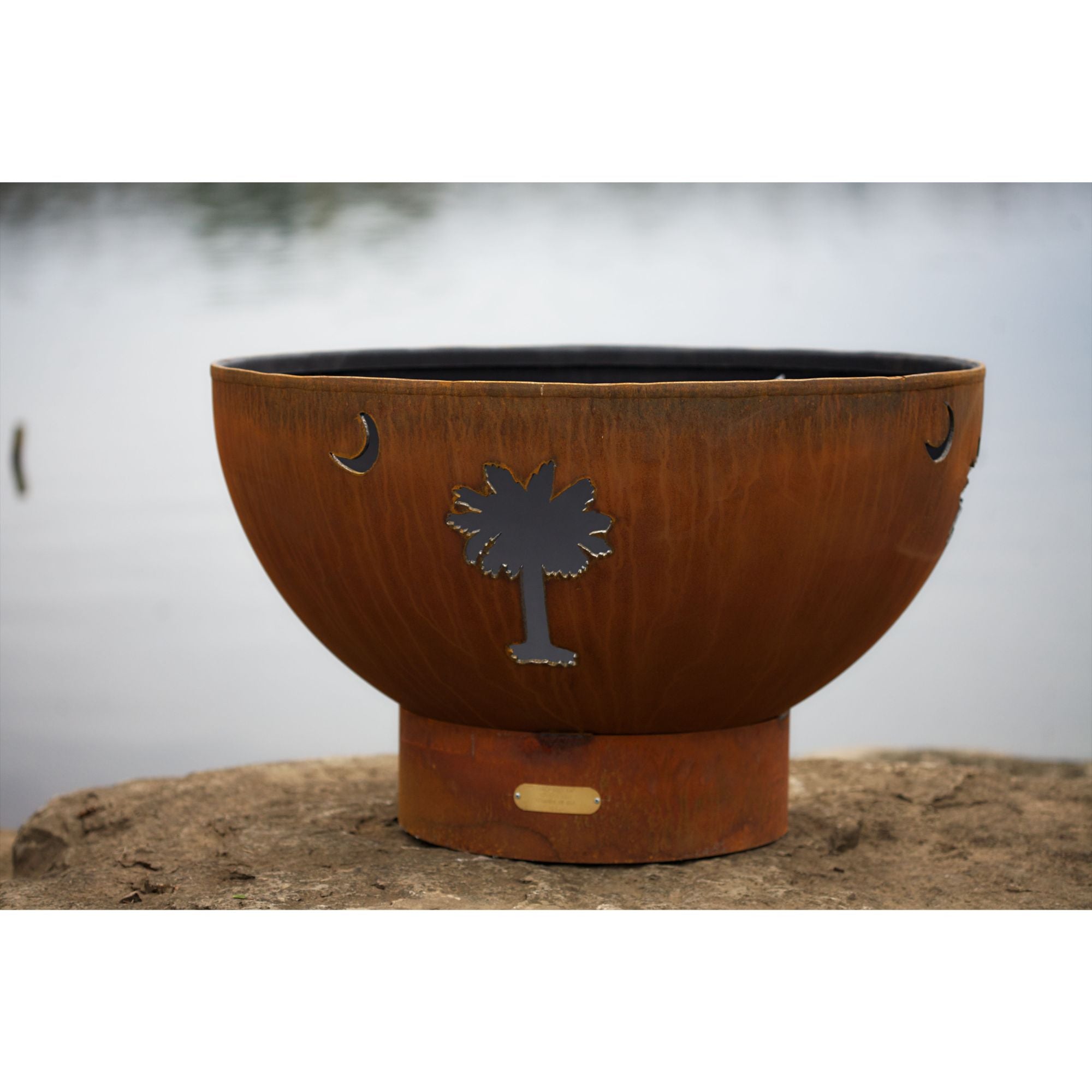 Fire Pit Art Tropical Moon Wood Fire Pit