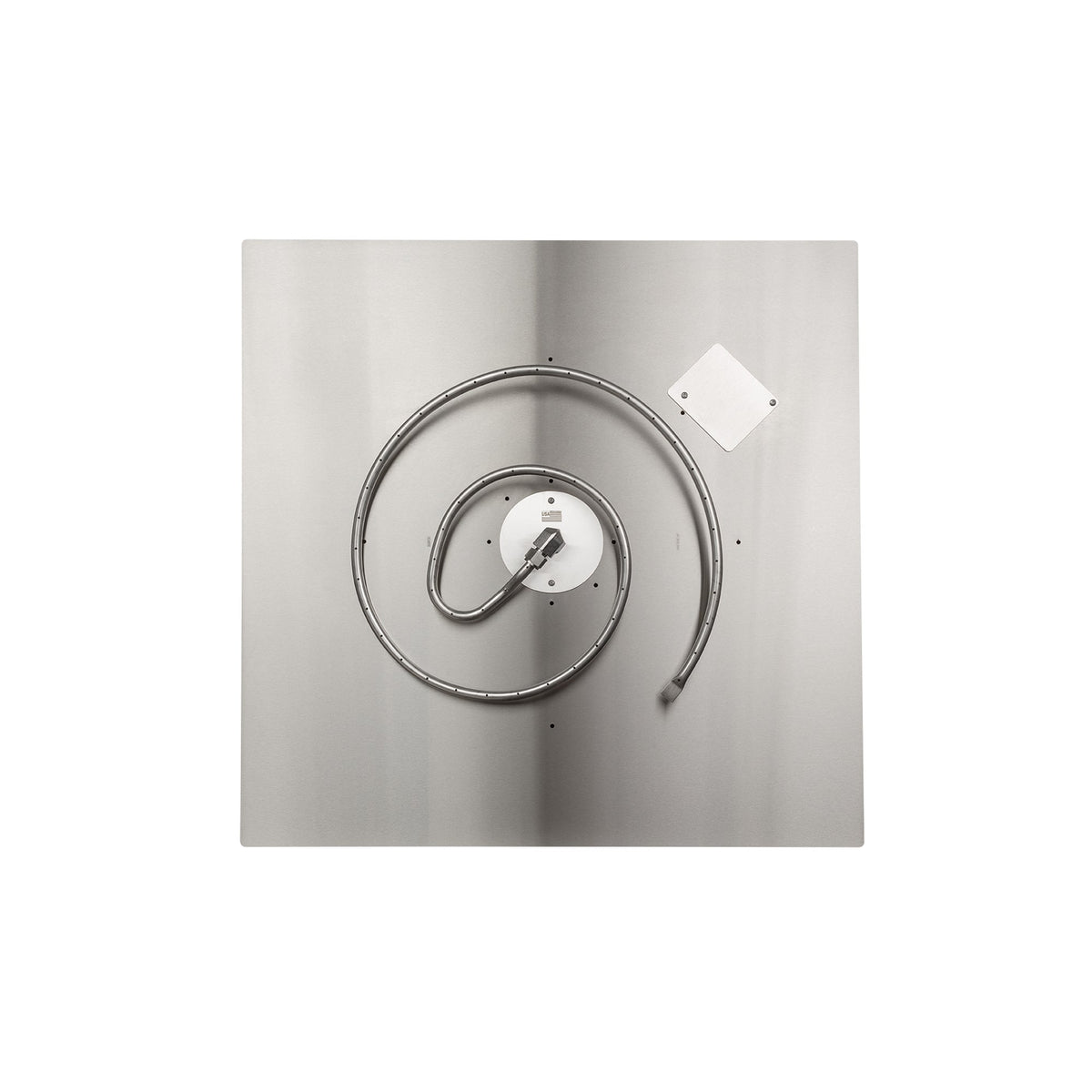 Fire by Design square flat stainless steel burner pan with burner