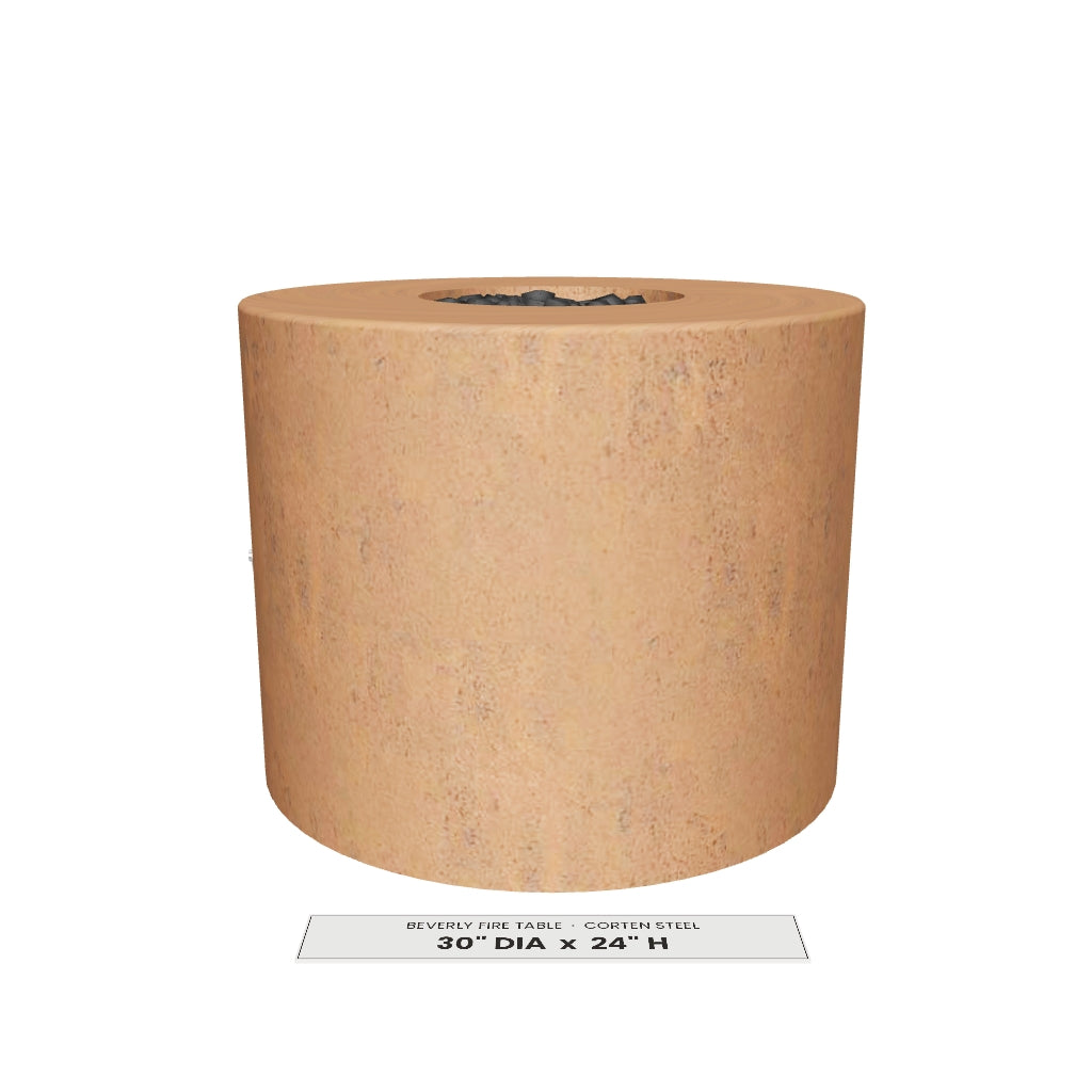 Beverly Fire Table Corten Steel 3D model – 30 in diameter x 24 in tall