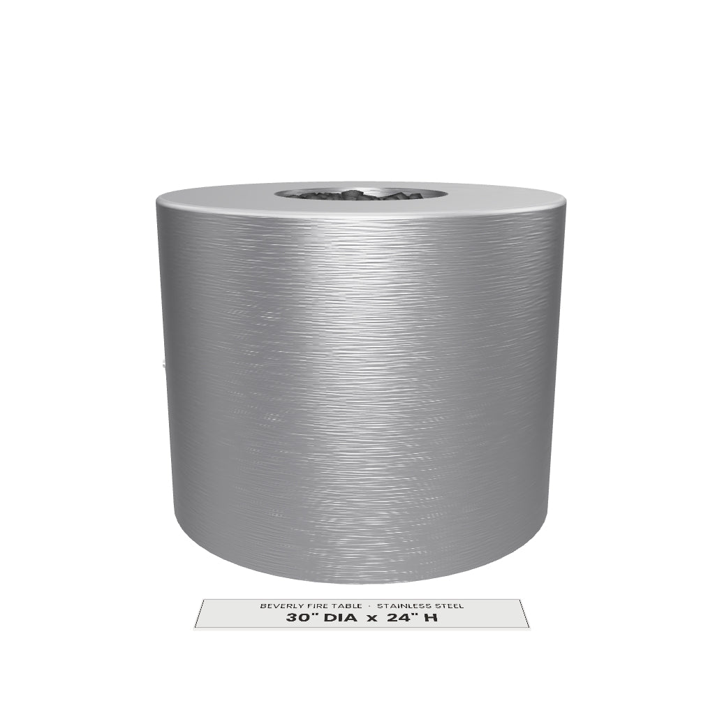 Beverly Fire Table Stainless Steel 3D model – 30 in diameter x 24 in tall