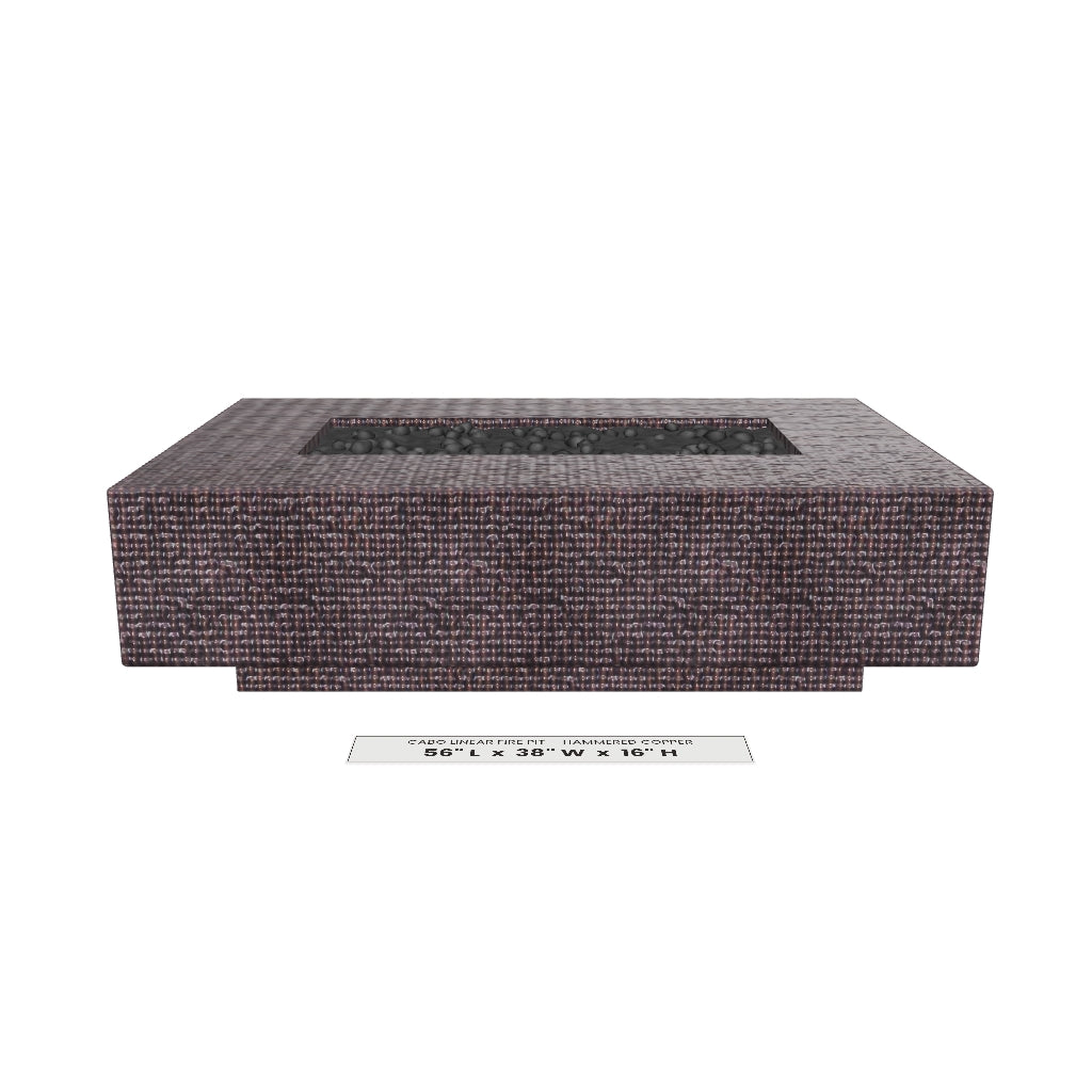 Cabo Linear Fire Pit Hammered Copper 3D model – 56 in x 38 in x 16 in tall