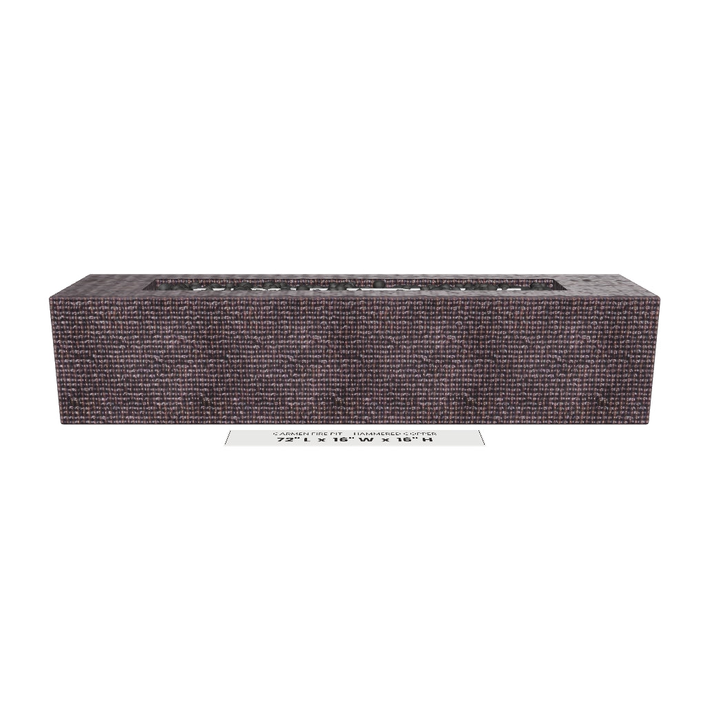 Carmen Fire Pit Hammered Copper 3D model – 72 x 16 x 16 in tall