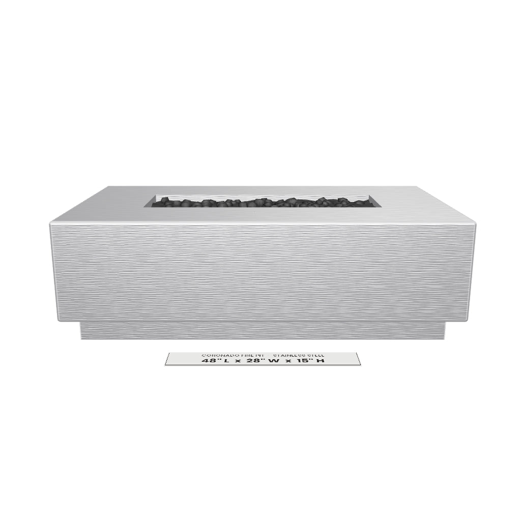 Coronado Fire Pit Stainless Steel 3D model – 48 in x 28 in x 15 in tall