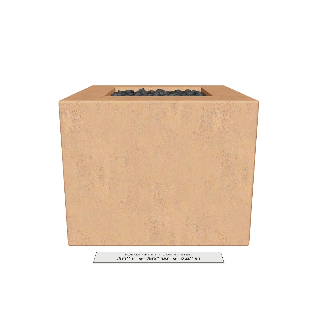 Forma Fire Pit Corten Steel 3D model – 30 in x 30 in x 24 in tall