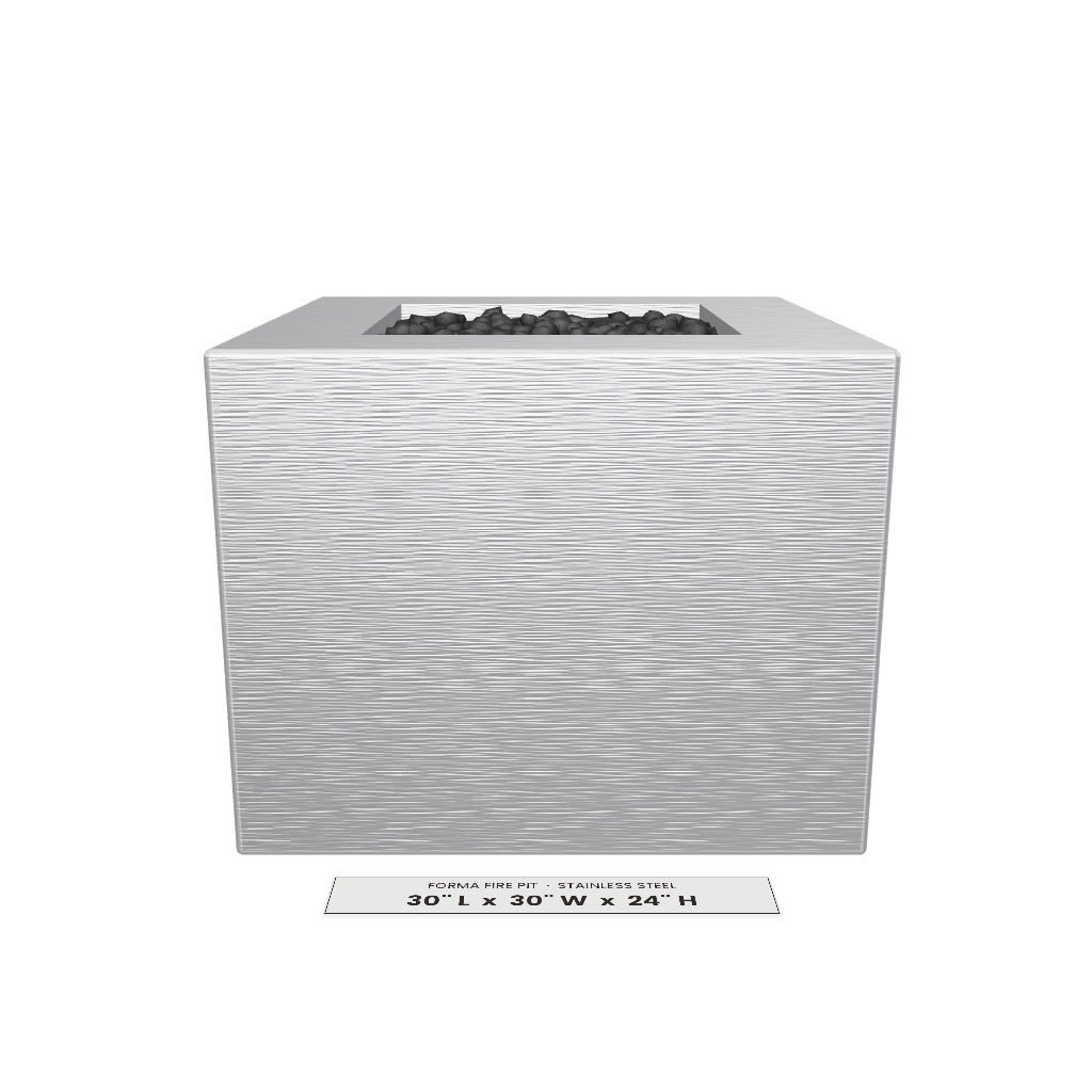 Forma Fire Pit Stainless Steel 3D model – 30 in x 30 in x 24 in tall