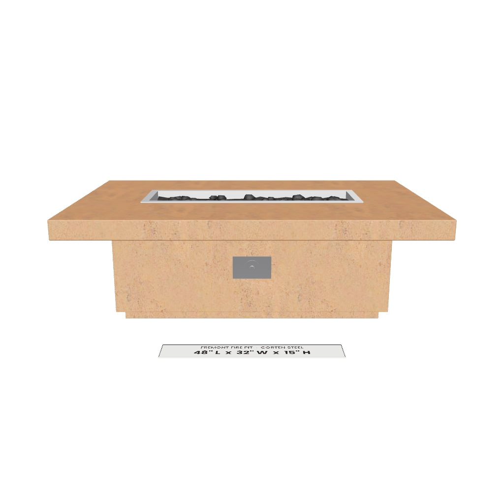 Fremont Fire Pit Corten Steel 3D model – 48" x 32" x 15"
