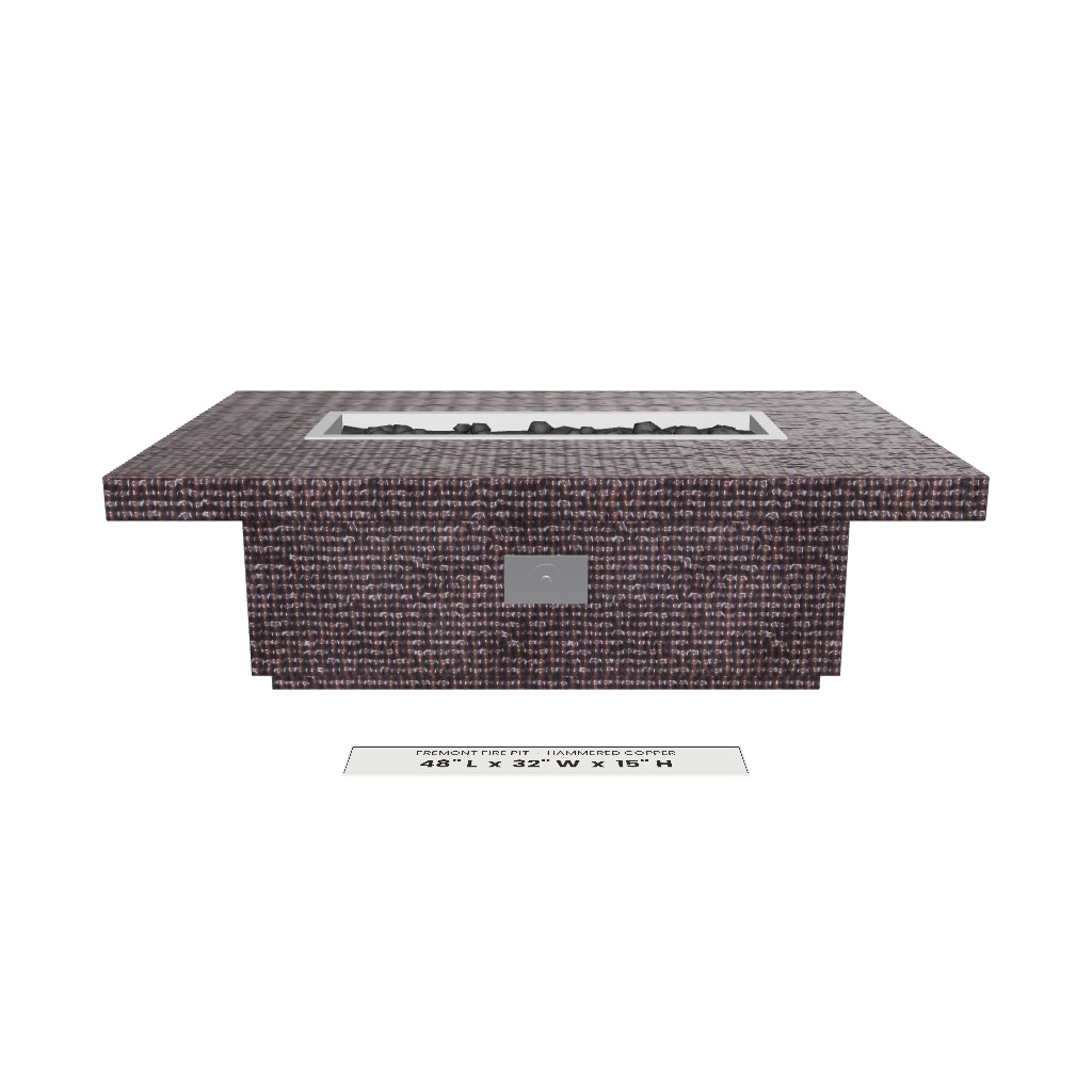 Fremont Fire Pit Hammered Copper 3D model – 48" x 32" x 15"