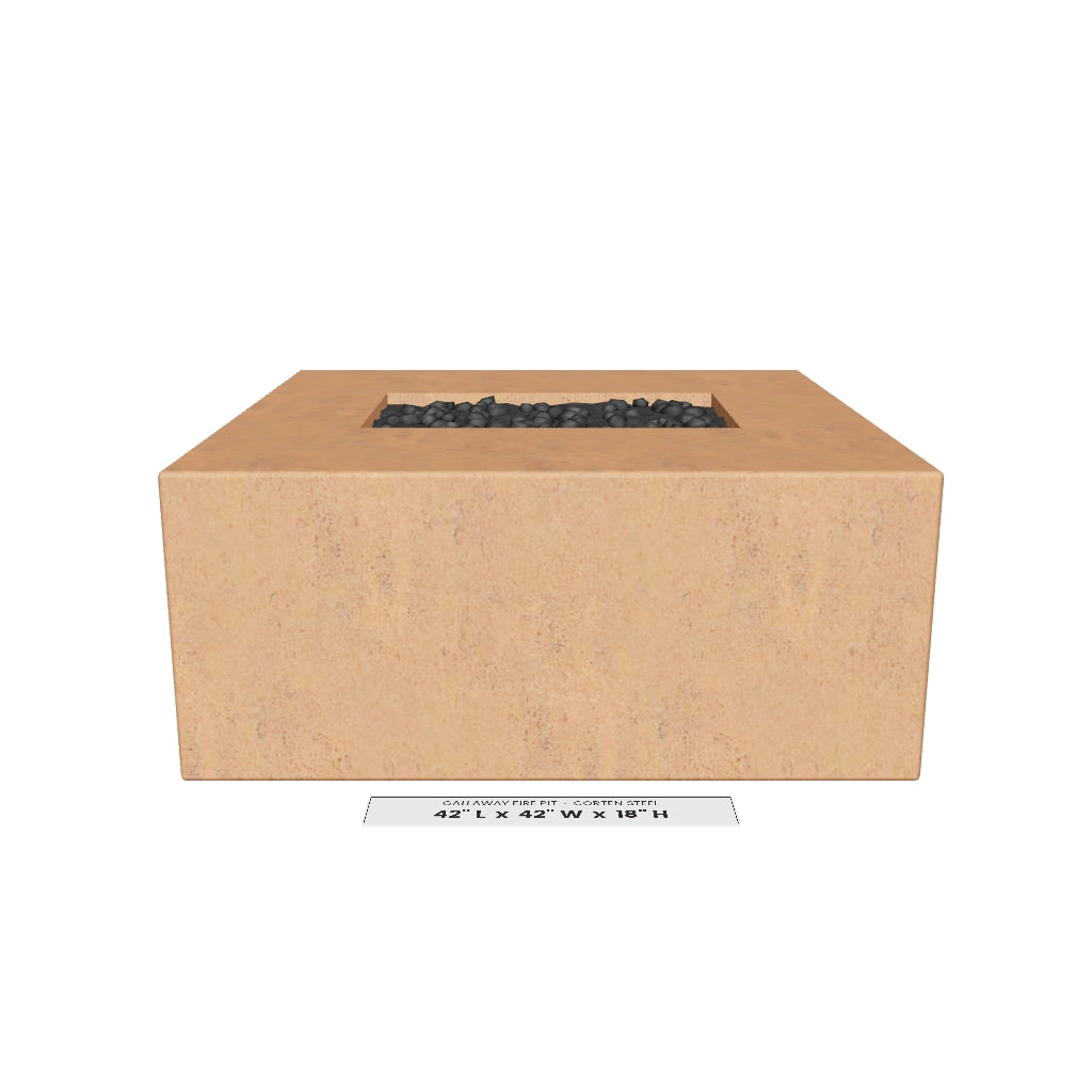 Gallaway Fire Pit Corten Steel 3D model – 42 in x 42 in x 18 in tall