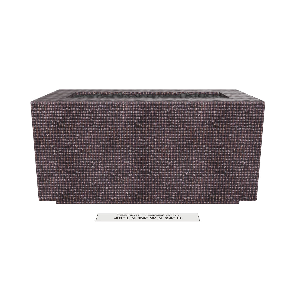 Pismo Fire Pit Hammered Copper 3D model – 48 in x 24 in x 24 in tall