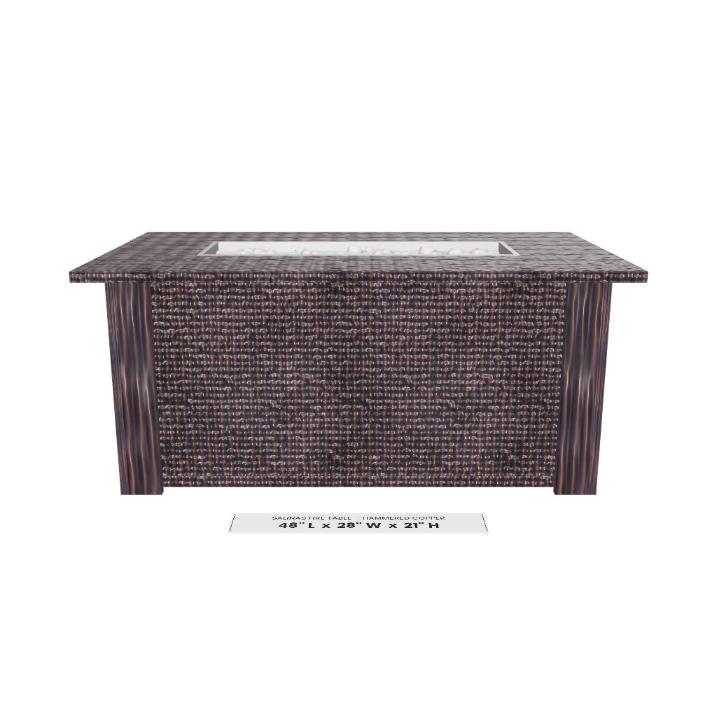 Salinas Fire Table Hammered Copper 3D model – 48" x 28" x 21"