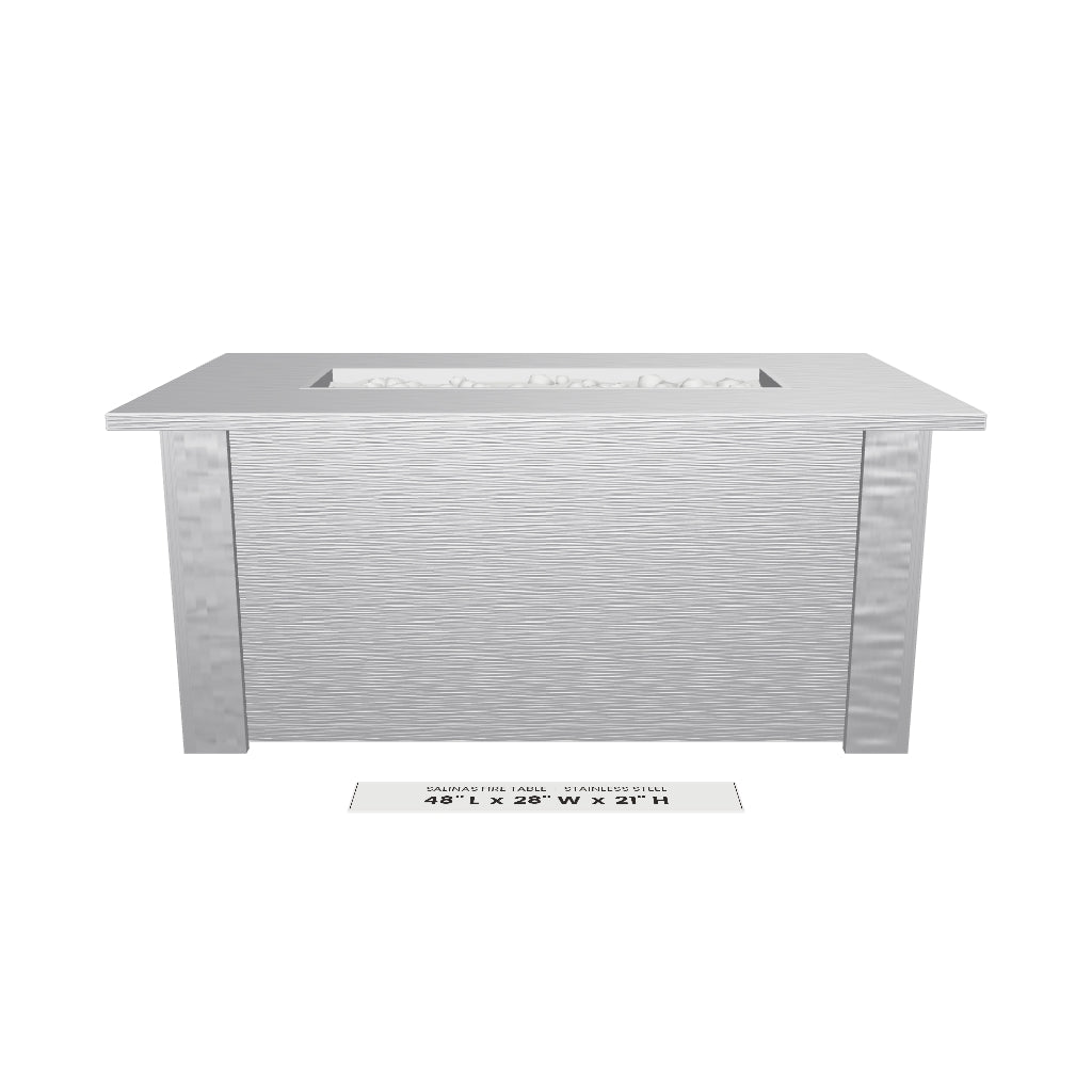 Salinas Fire Table Stainless Steel 3D model – 48" x 28" x 21"
