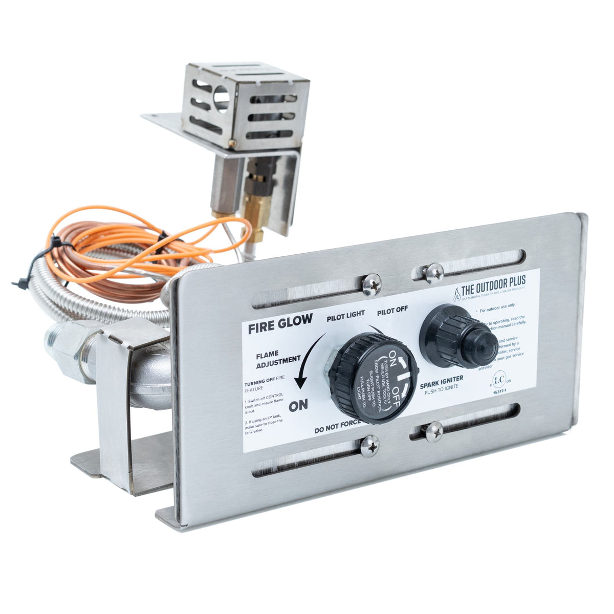 The Outdoor Plus Fire Glow flame sense valve with push-button spark ignition