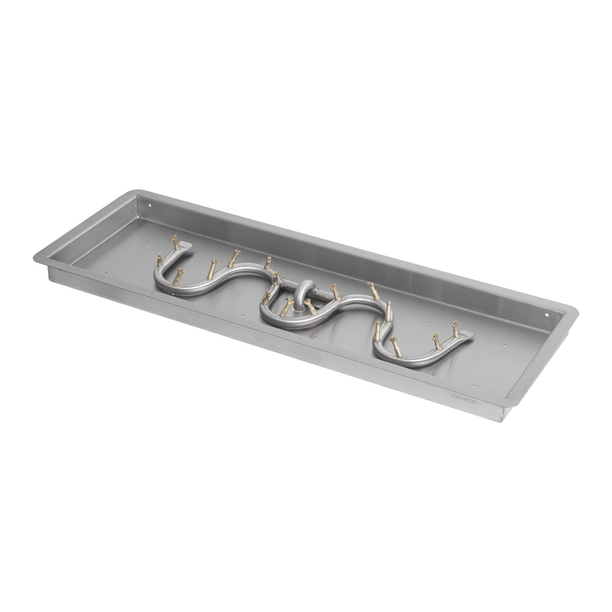 Rectangular drop-in pan with stainless steel switchback bullet burner, Match Lit