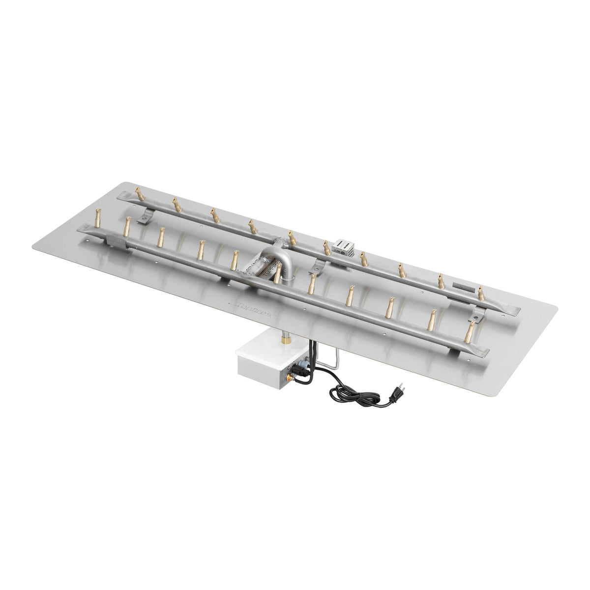 Rectangular flat pan with stainless steel 'H' bullet burner, Plug & Play