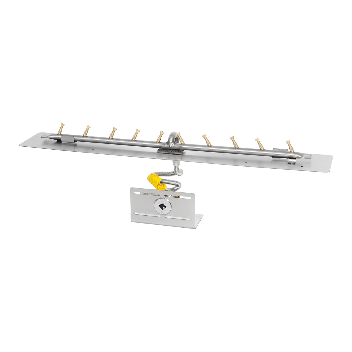 Rectangular flat pan with stainless steel linear bullet burner, Match Lit