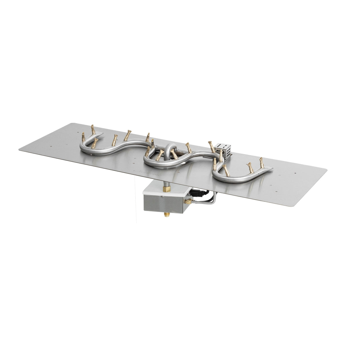 Rectangular flat pan with stainless steel switchback bullet burner, 30DC Electronic Ignition