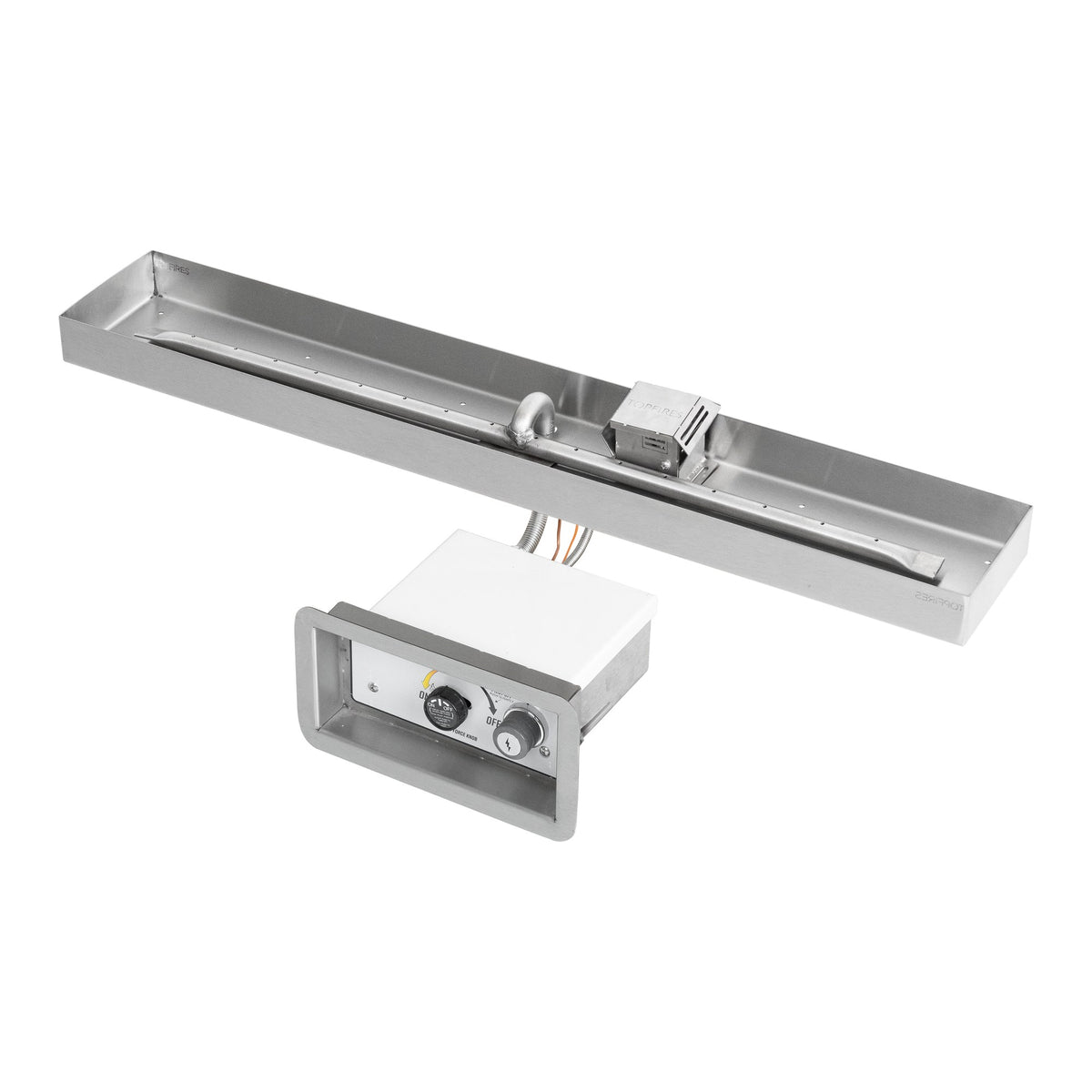 Rectangle lipless pan with linear burner, Flame Sense w/ Spark Ignition