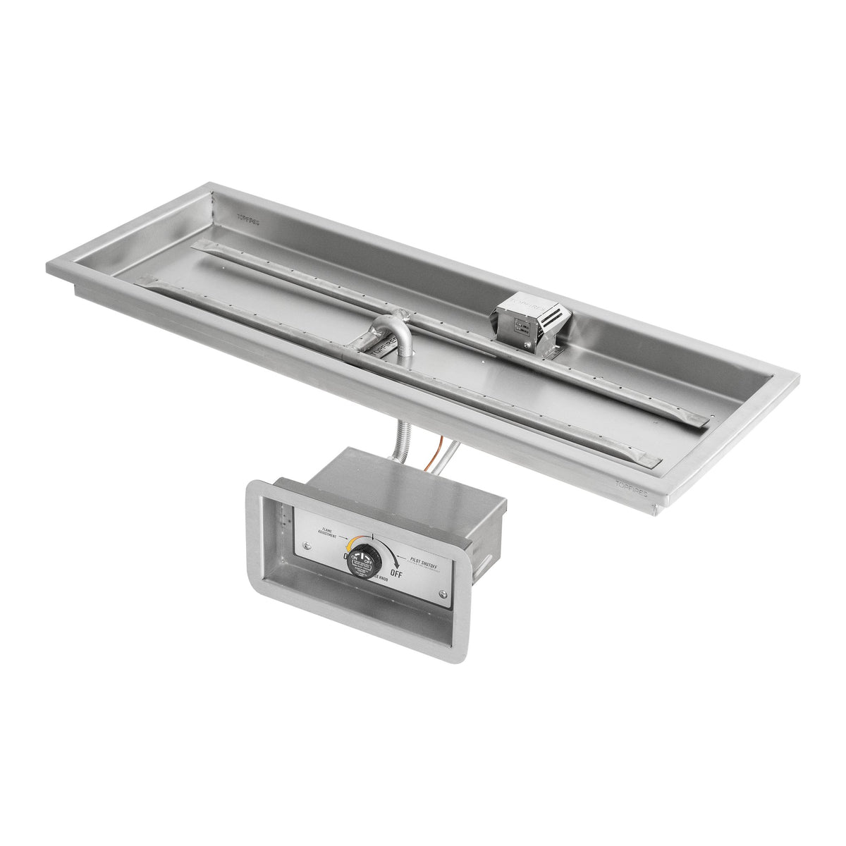 Rectangle raised lip pan with H burner, Match Lit w/ Flame Sense