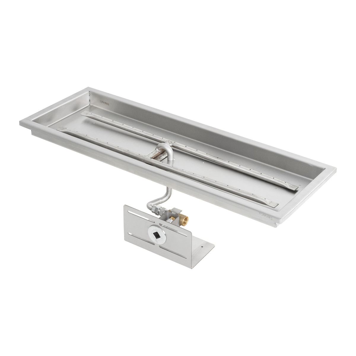 Rectangle raised lip pan with H burner, Match Lit