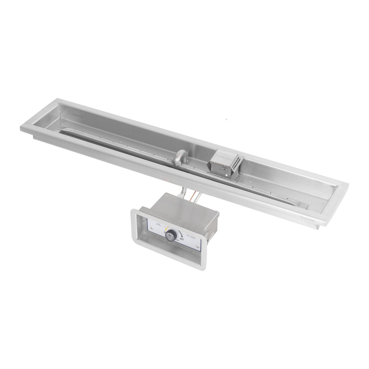 Rectangle raised lip pan with linear burner, Match Lit w/ Flame Sense