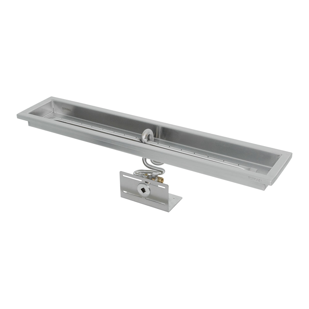 Rectangle raised lip pan with linear burner, Match Lit