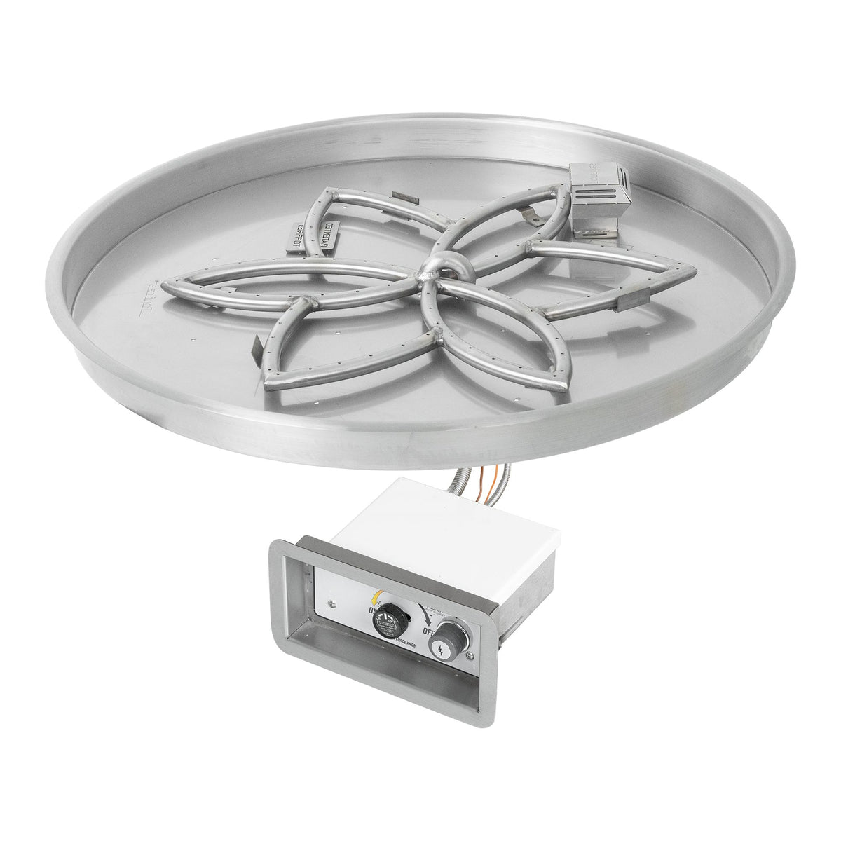 Round drop-in pan with lotus burner, Flame Sense w/ Spark Ignition