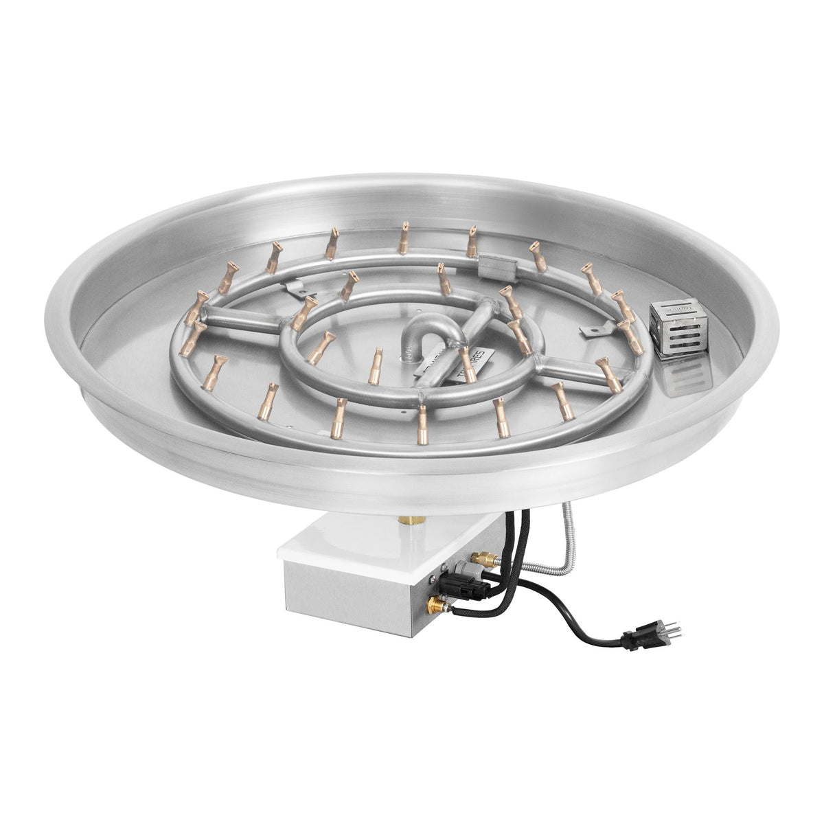 Round drop-in pan with stainless steel round bullet burner, Plug & Play