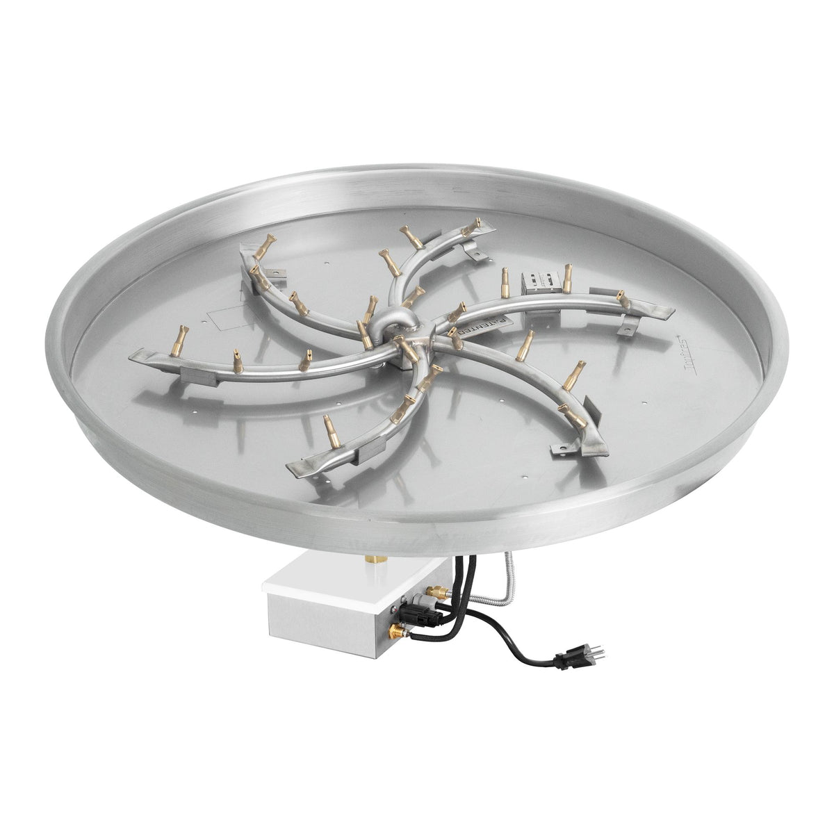 Round drop-in pan with stainless steel triple 'S' bullet burner, Plug & Play
