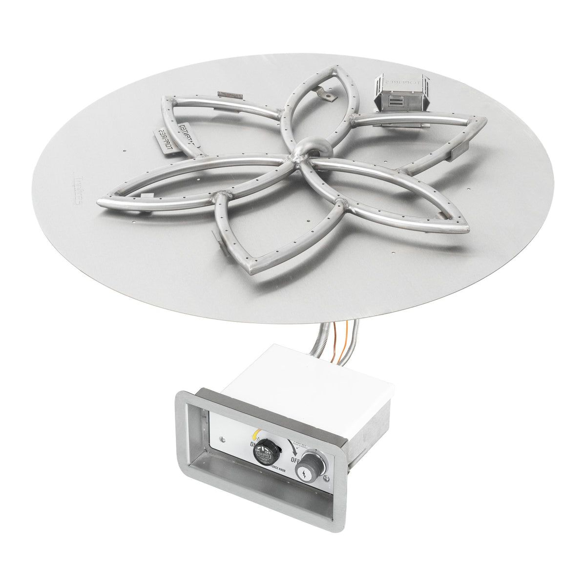 Round flat pan with lotus burner, Flame Sense w/ Spark Ignition