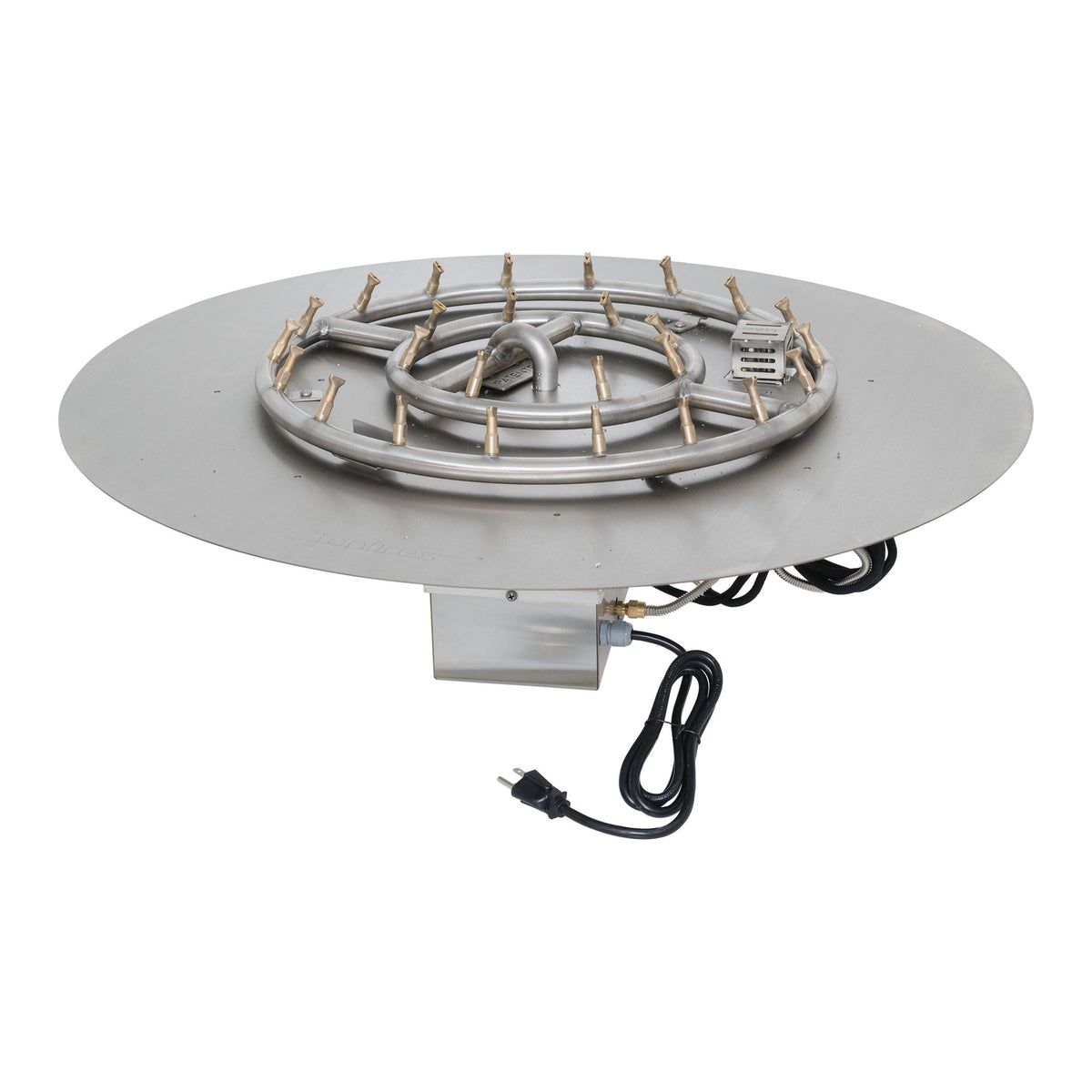 Round flat pan with stainless steel round bullet burner, Plug & Play