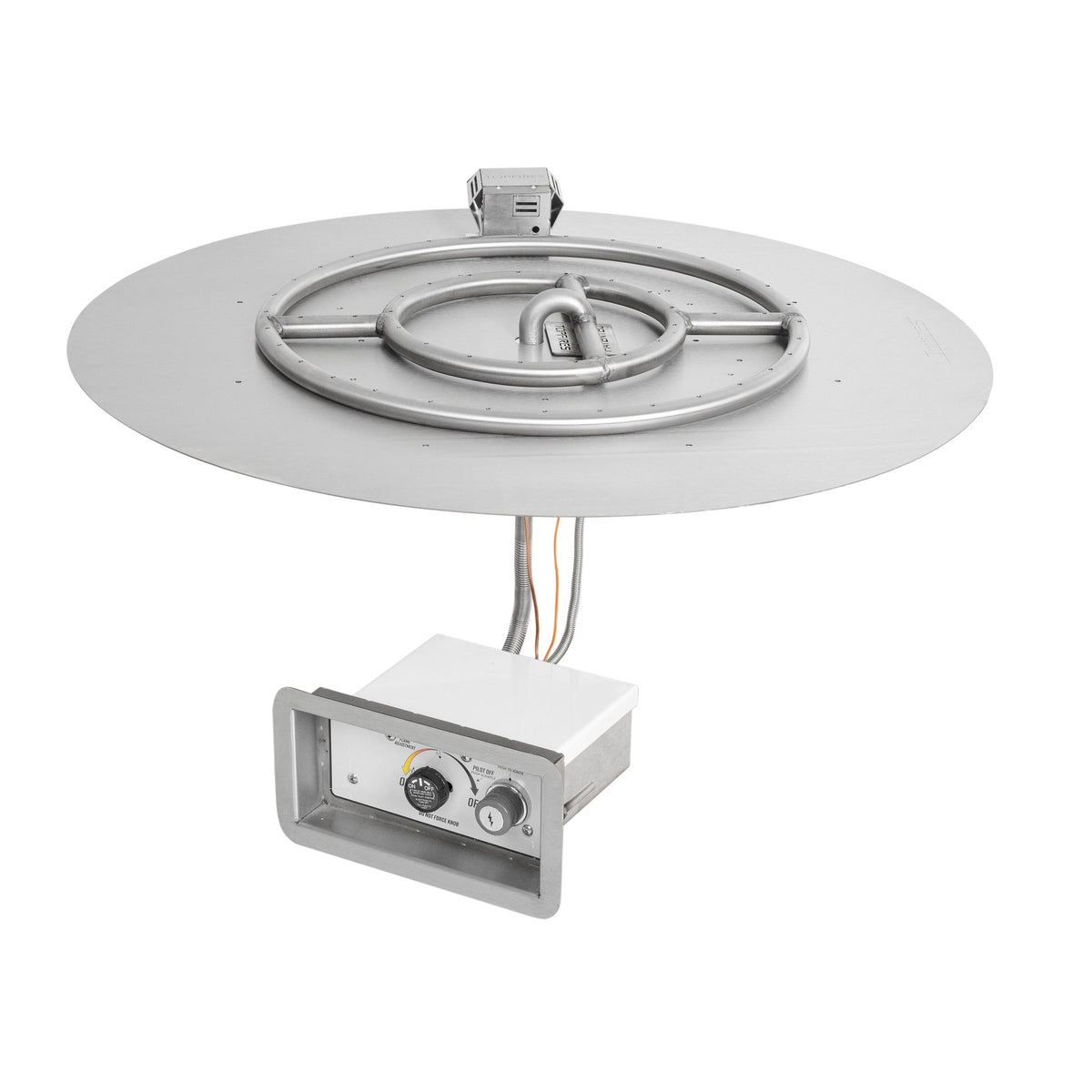 The Outdoor Plus round flat pan and round stainless steel burner kit – Flame Sense w/ Spark Ignition