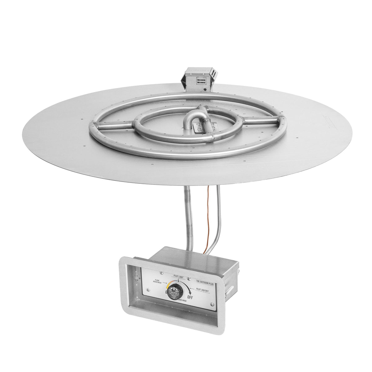 The Outdoor Plus round flat pan and round stainless steel burner kit – Match Lit w/ Flame Sense