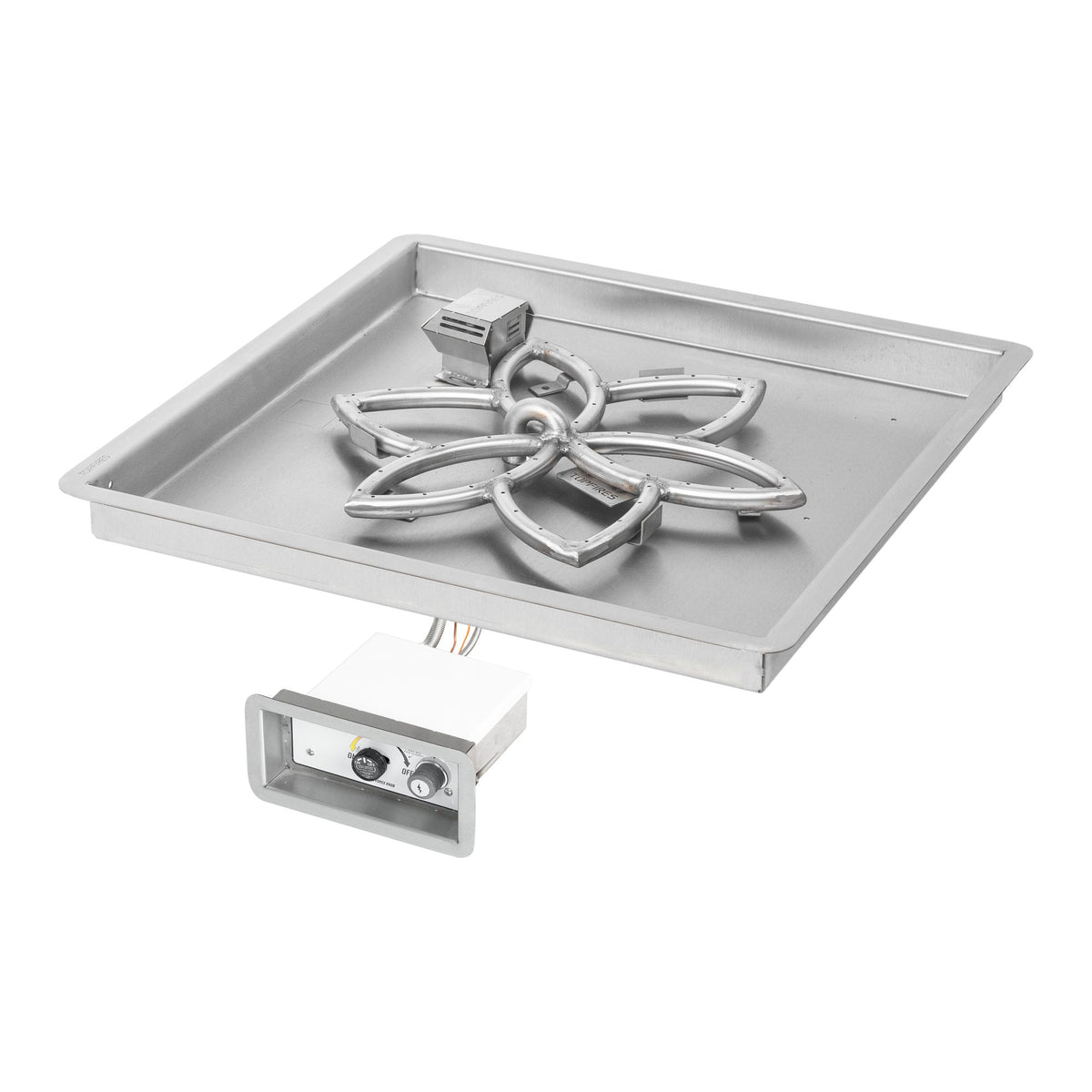 Square drop-in pan with lotus burner, Flame Sense w/ Spark Ignition