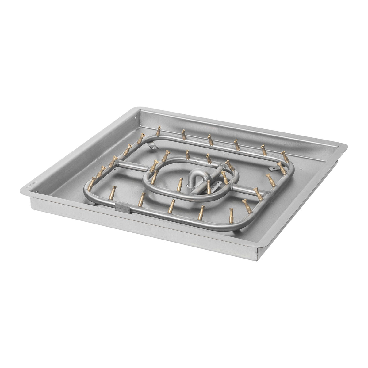 Square drop-in pan with stainless steel square bullet burner, Match Lit