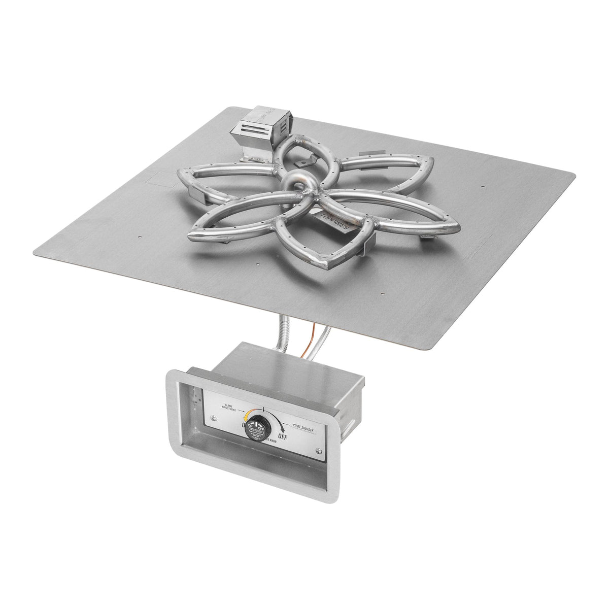 Square flat pan with lotus burner, Match Lit w/ Flame Sense