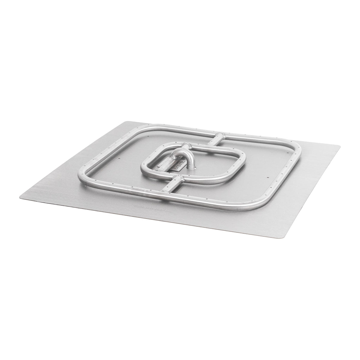 Square flat pan with square burner, Match Lit