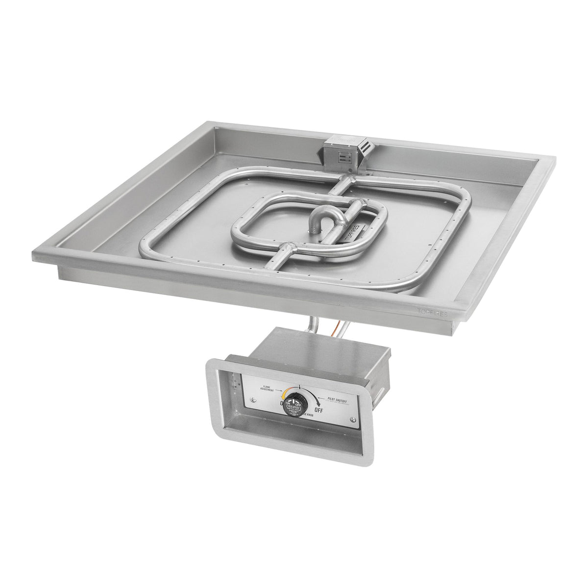 Square raised lip pan with square burner, Match Lit w/ Flame Sense