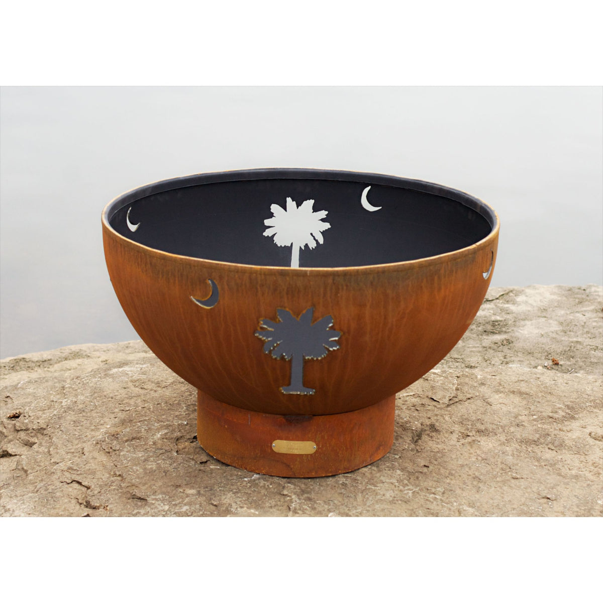 Fire Pit Art Tropical Moon Wood Fire Pit