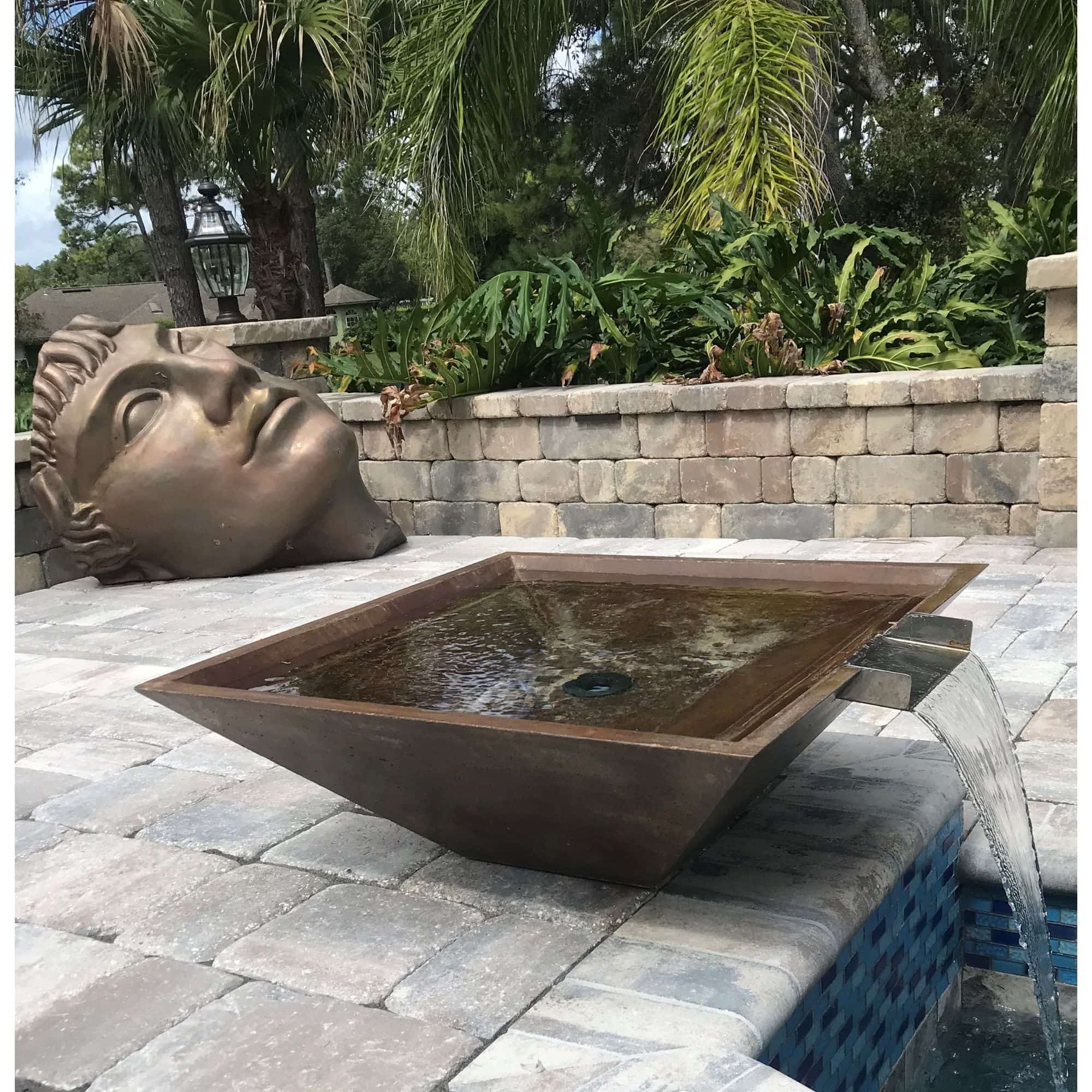 fire and water bowl with water scupper