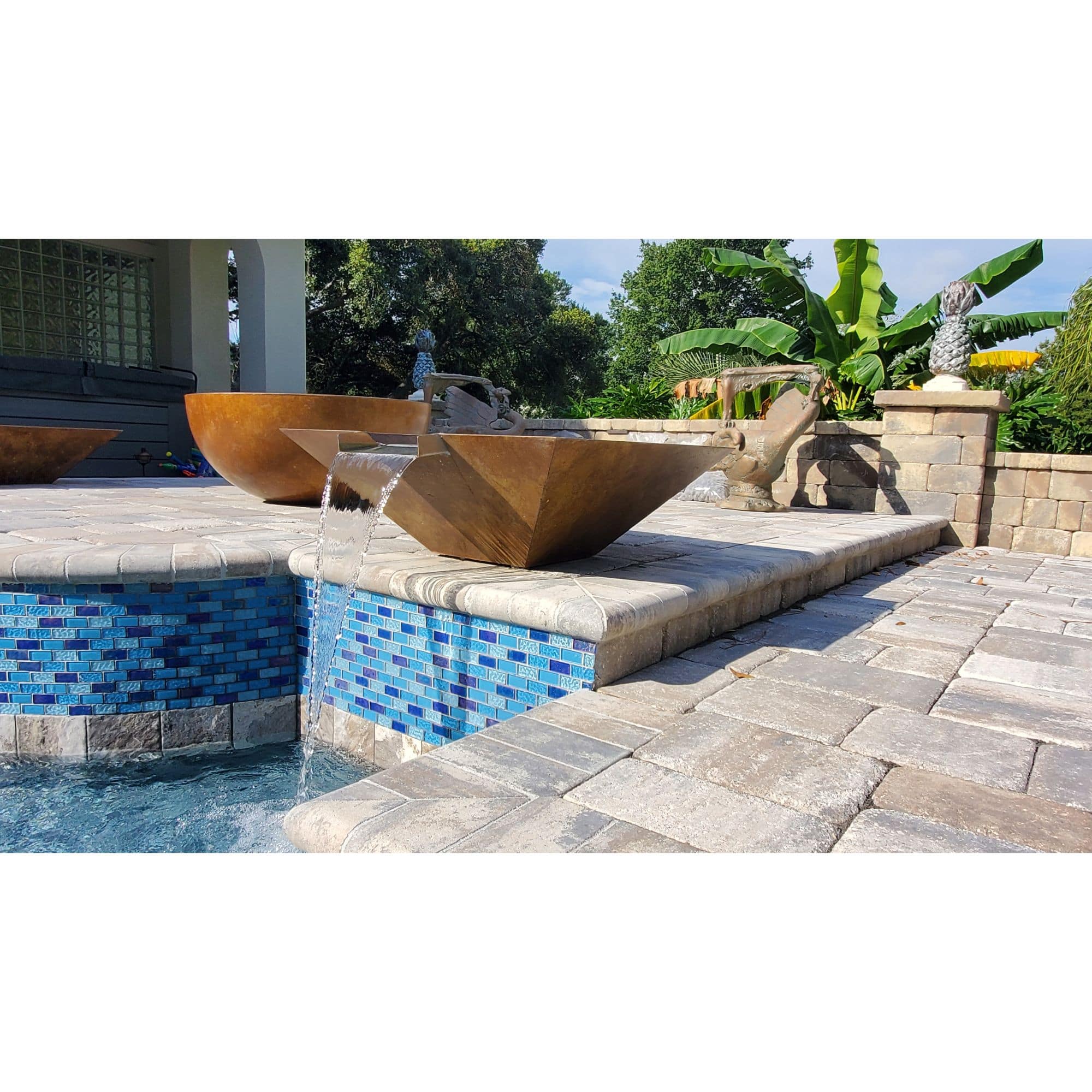 fire on water bowl with water scupper