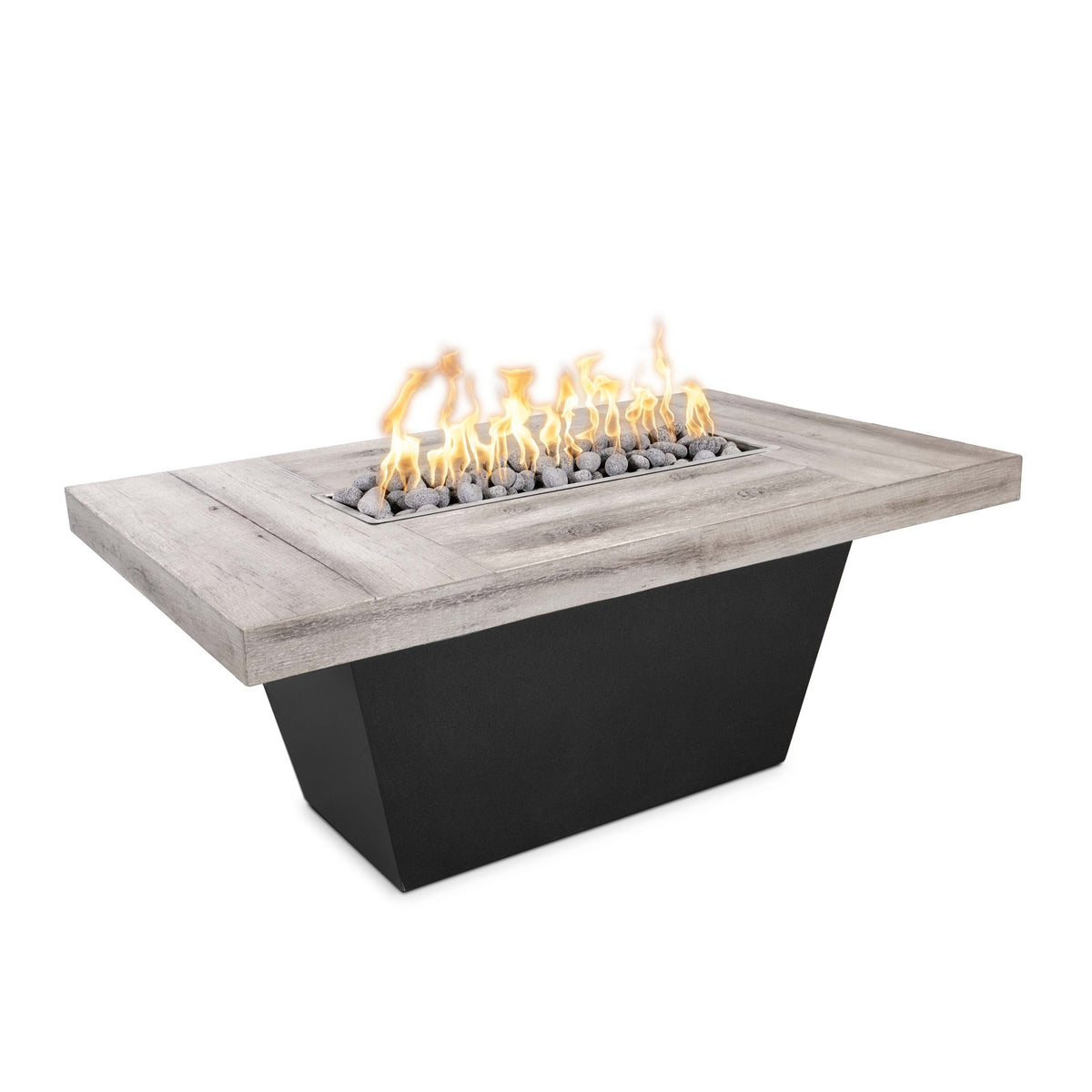 The Outdoor Plus Tacoma Fire Table - Wood Grain Top & Powder Coat Base
